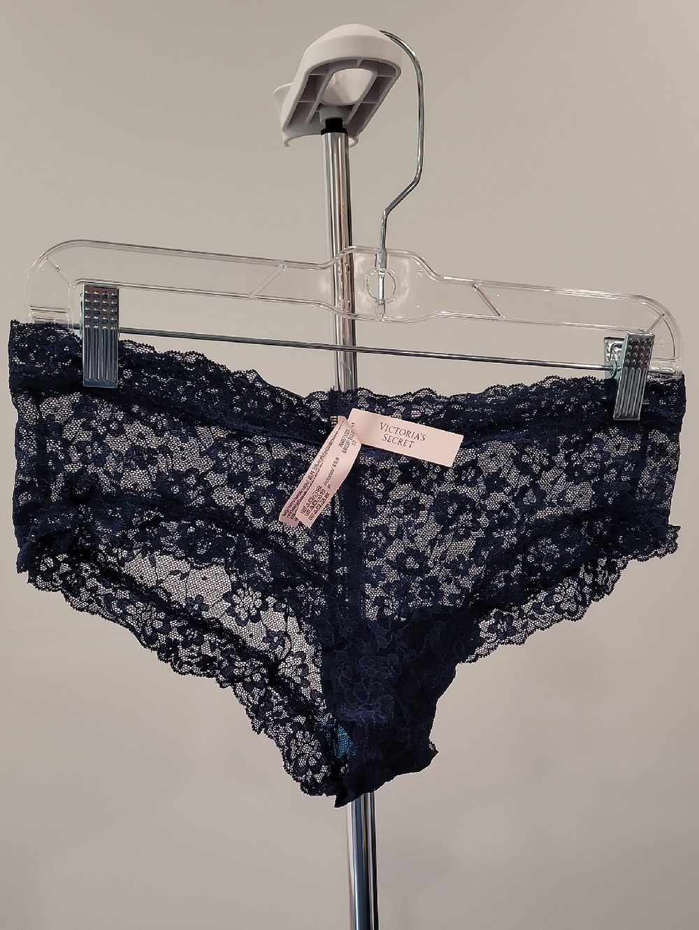 Victoria's Secret Dark Navy Stretch Lace Hipster Panty